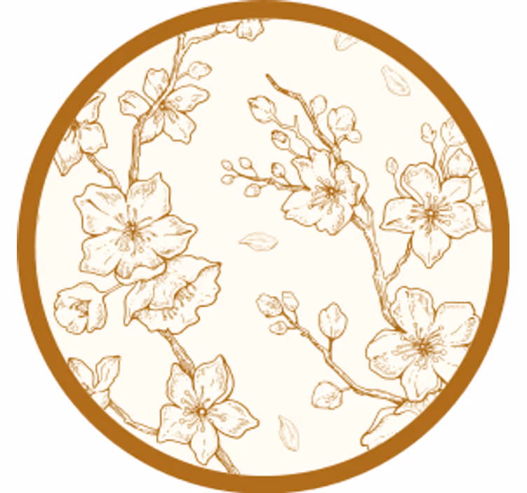 Krémová květina sakura květ modernípodtácek - TenStickers