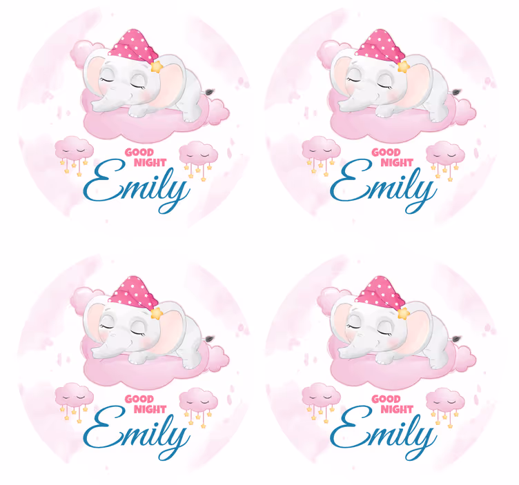 Přizpůsobitelný podtácek spící slon design - TenStickers