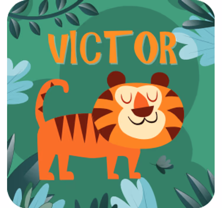 Přizpůsobitelný podtácek s veselou tygří ilustrací - TenStickers