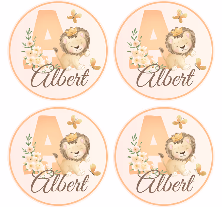 Přizpůsobitelný podtácek s designem roztomilého lva - TenStickers