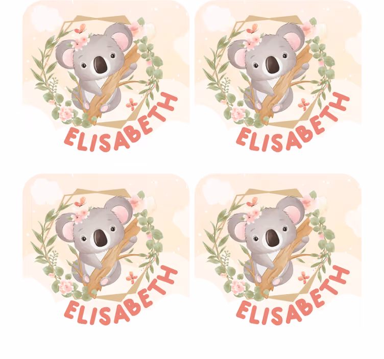 Přizpůsobitelný podtácek roztomilý koala s květinami - TenStickers