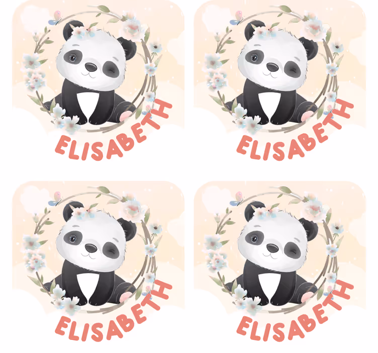 Roztomilá zvířata panda s názvem více tácky - TenStickers