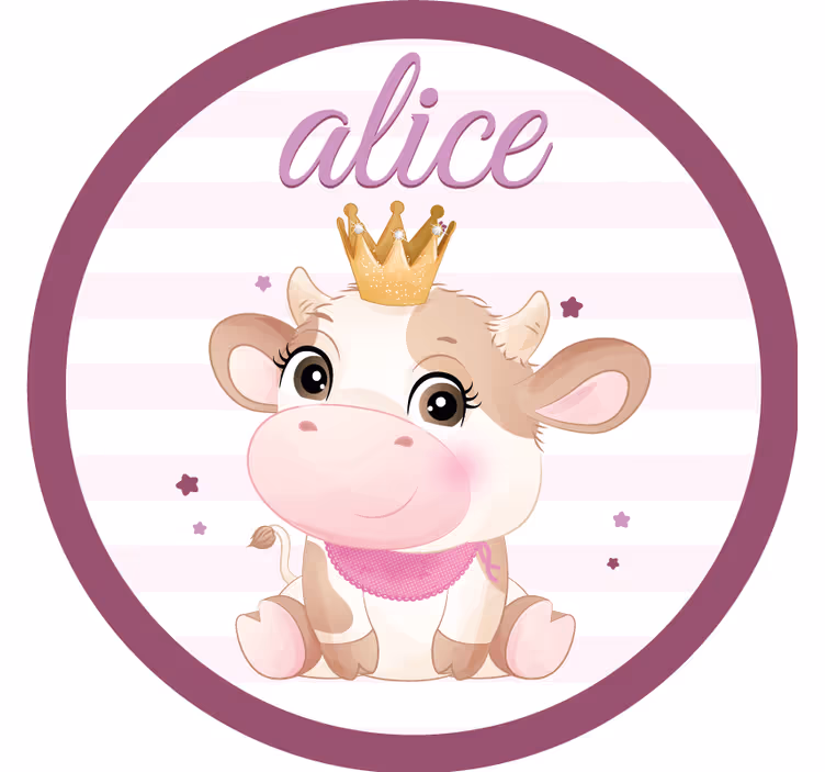 Roztomilá kráva pro dívku se jménem tácky - TenStickers
