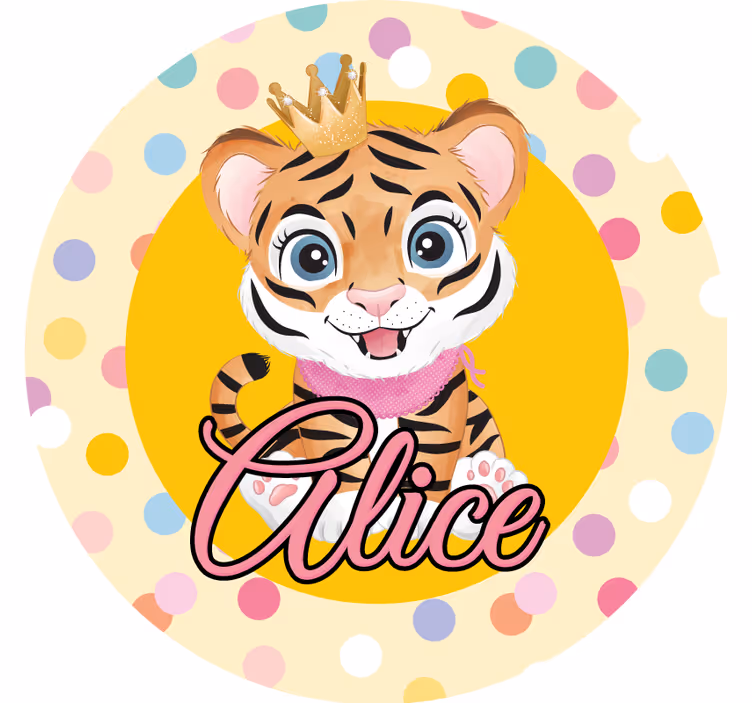 Přizpůsobitelný podtácek s korunovaným tygrem - TenStickers