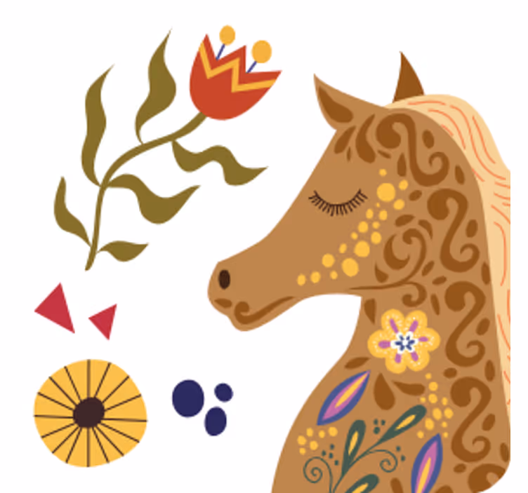 Blázen podtácek stylizovaný profil koně - TenStickers