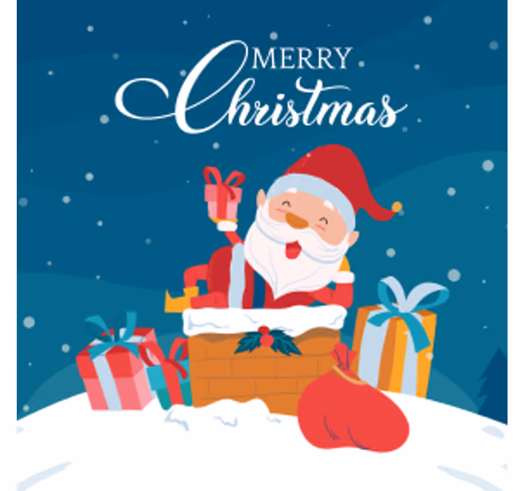 Vánoční podtácek santa claus s dárky - TenStickers