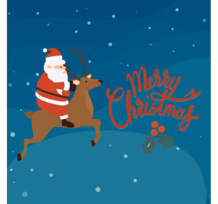 Vánoční podtácek santa na sobu - TenStickers