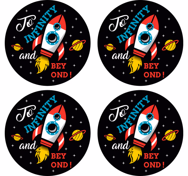 Blázen podtácek vesmírná raketová startovací téma - TenStickers