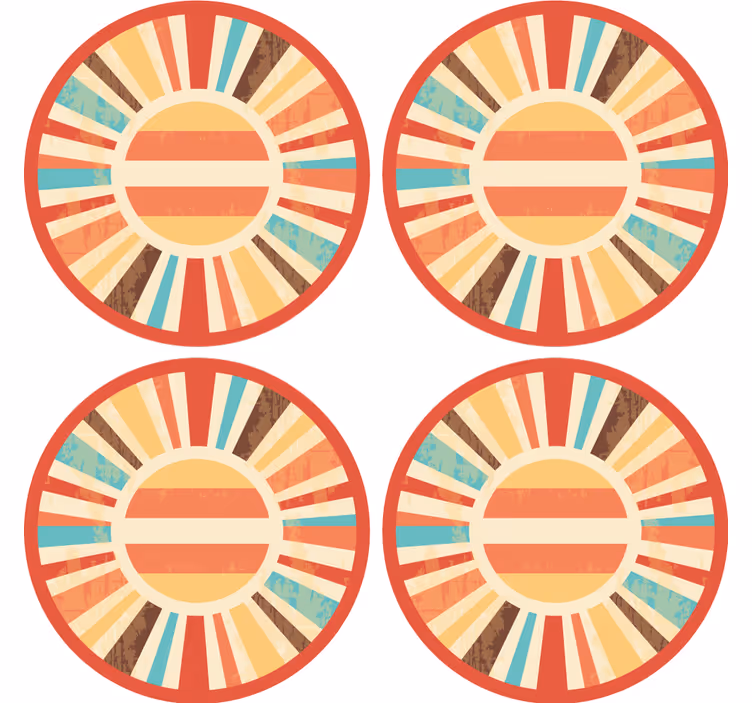 Barevné retro sluneční paprsky vintage dráha - TenStickers