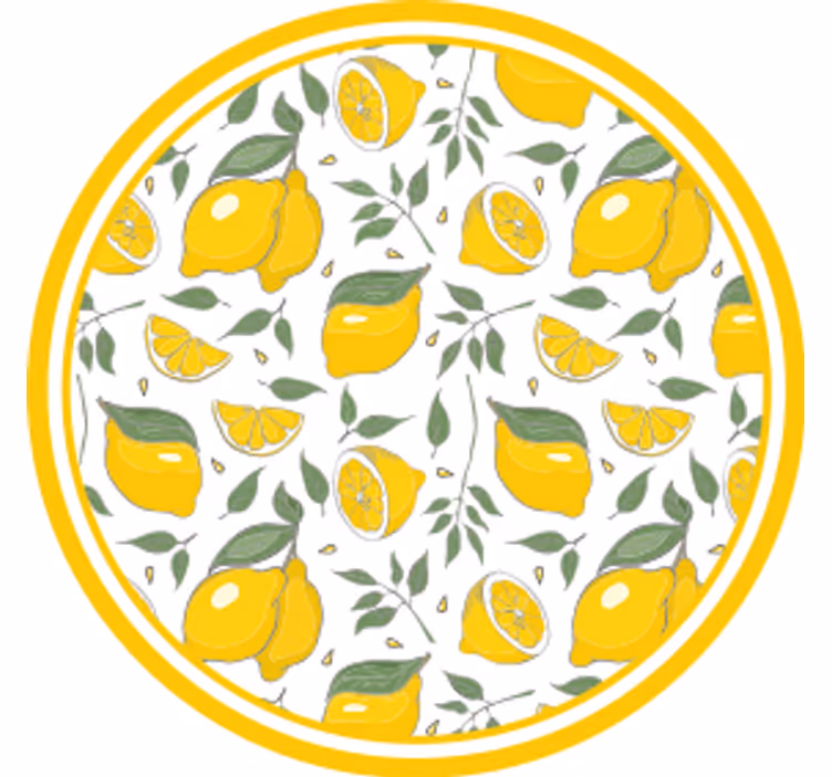 Efekt textury podtácků s citronovým vzorem - TenStickers