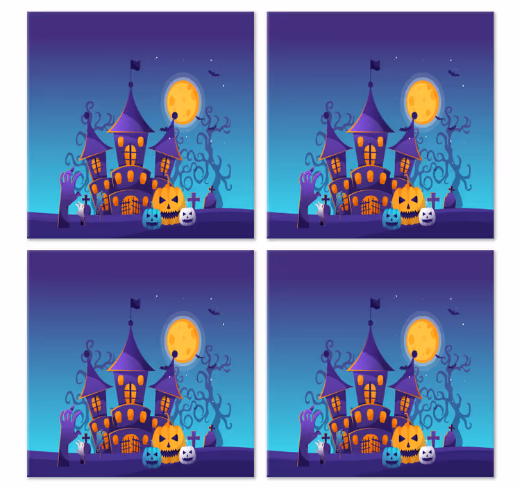 Strašidelný hřbitov s netopýry halloween dráha - TenStickers