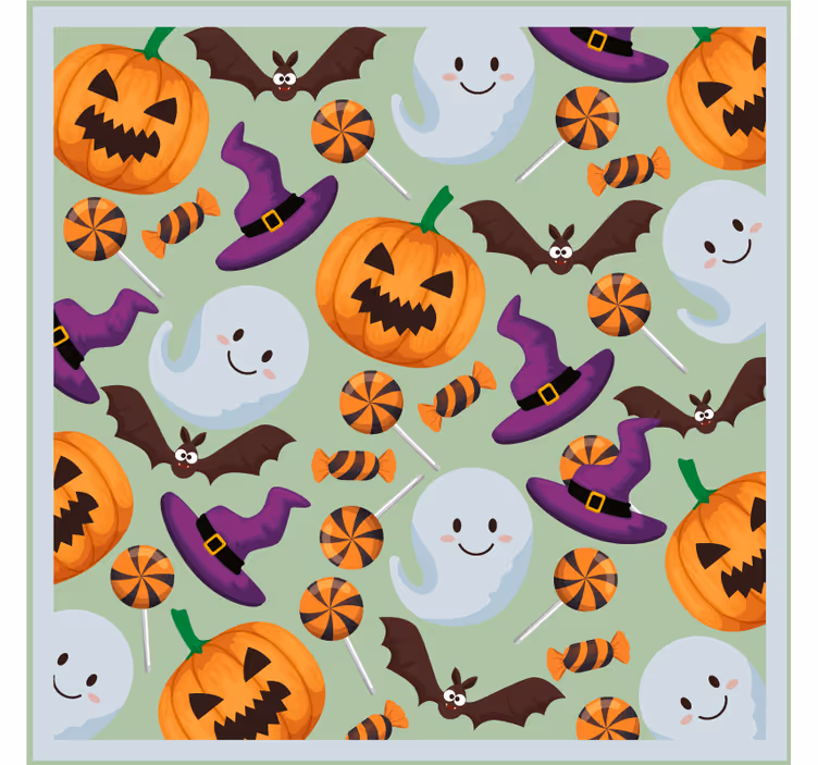 Kreslený duchové a klobouky halloween dráha - TenStickers