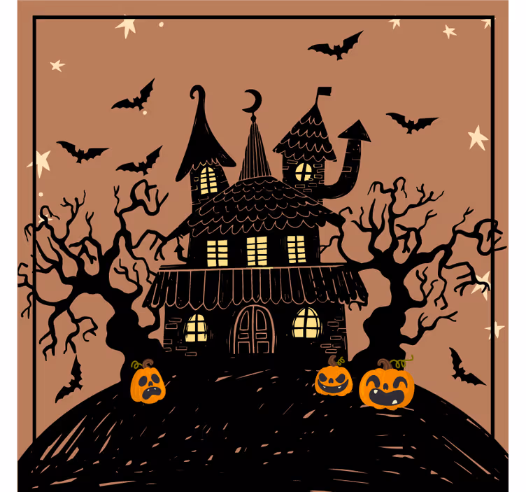 Strašidelný dům s netopýry halloween dráha - TenStickers
