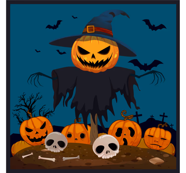 Halloweenský podtácek scéna dýňového strašáka - TenStickers