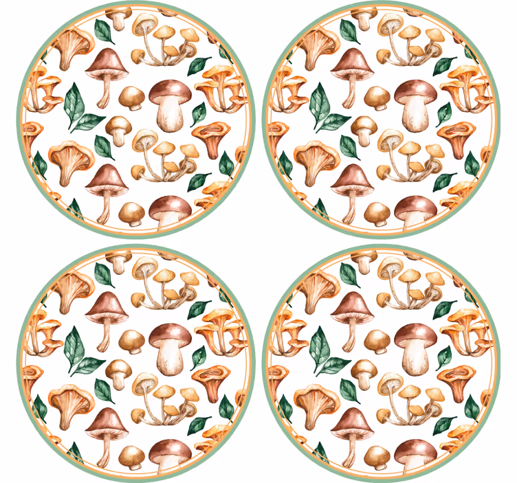 Blázen podtácek s houbovým vzorem - TenStickers