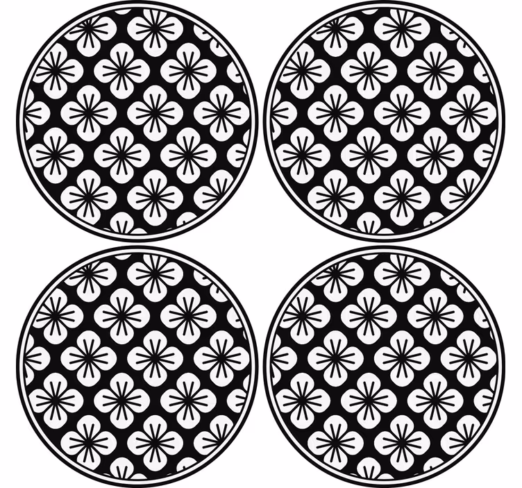 černá a bílá růže design vintage dráha - TenStickers