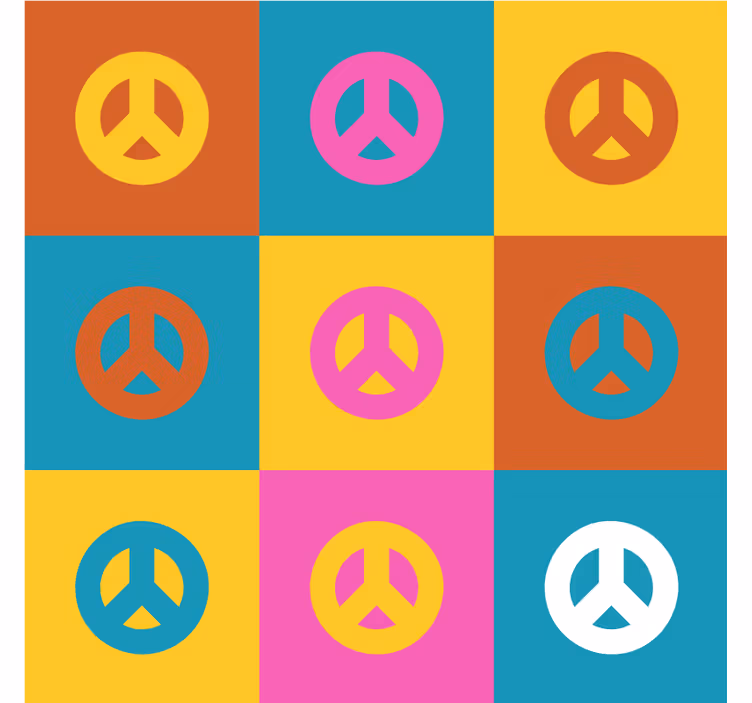Blázen podtácek barevné symboly míru - TenStickers
