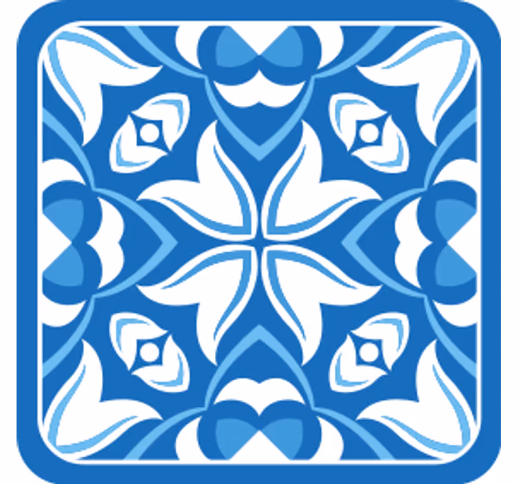 Efekt textury podtácků modrý květinový vzor - TenStickers
