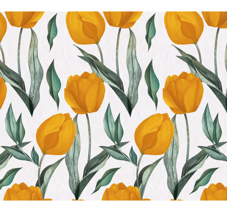 Efekt textury podtácků s motivem žluté tulipány - TenStickers