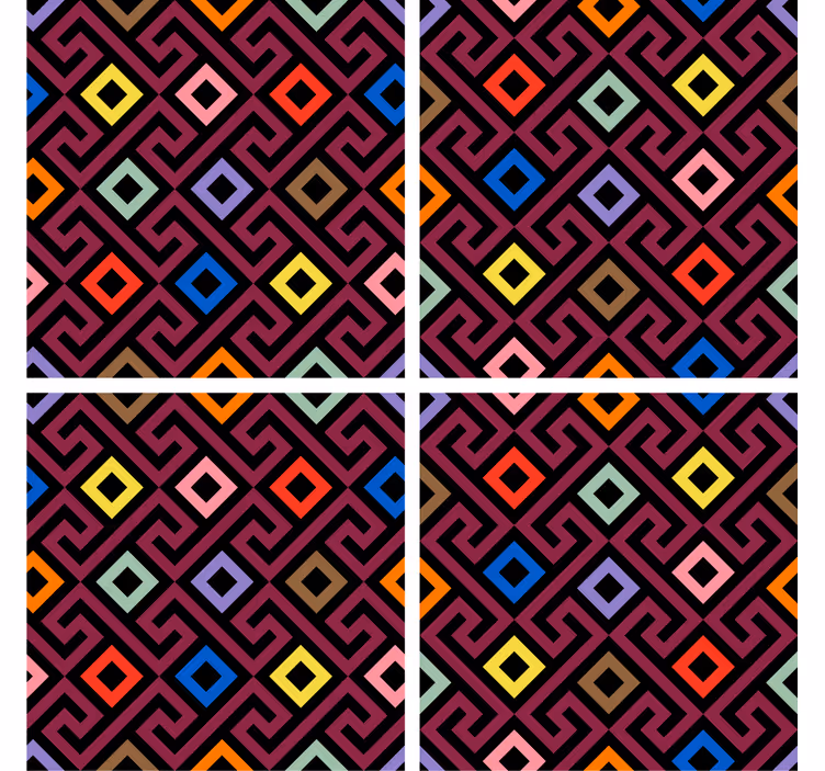 Efekt textury podtácků barevné geometrické vzory - TenStickers