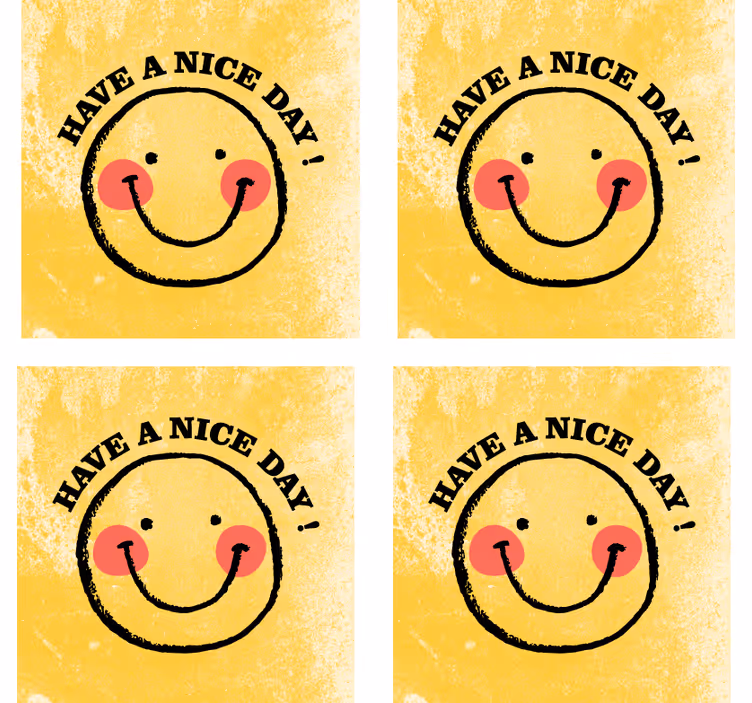 Podtácek citát veselý úsměv s pozdravem - TenStickers
