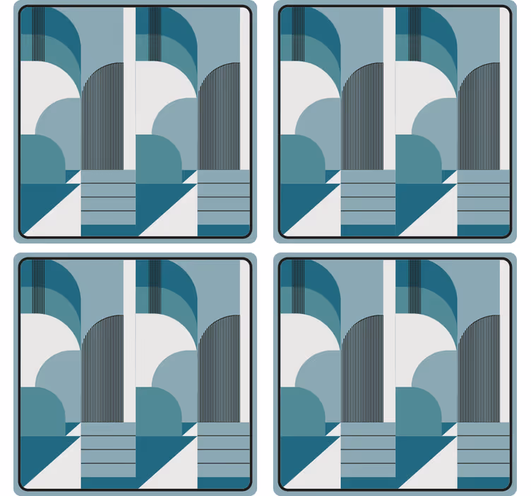 Moderní podtácek s geometrickými oblouky - TenStickers