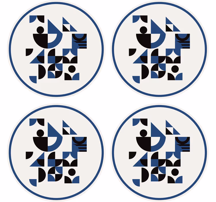 Modrá a černá logická moderní dráha - TenStickers