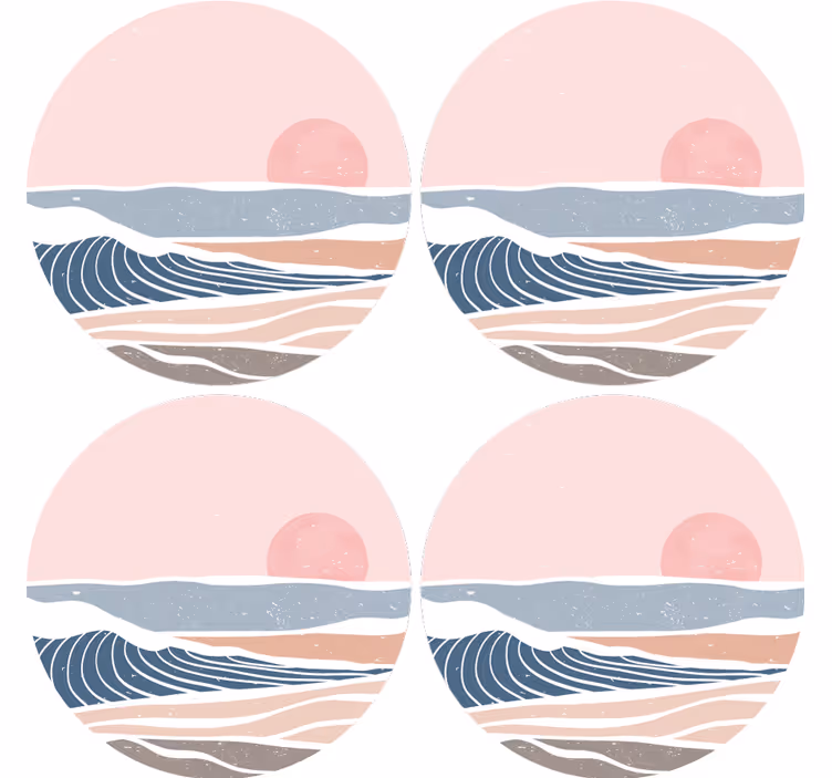 Efekt textury podtácků jemné vlny a východ slunce - TenStickers