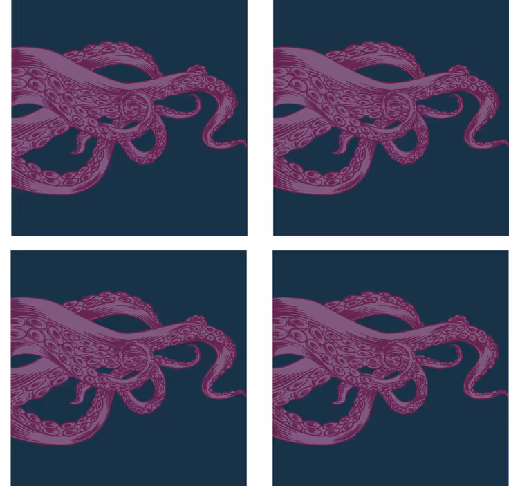 Blázen podtácek s detailním potiskem chobotnice - TenStickers