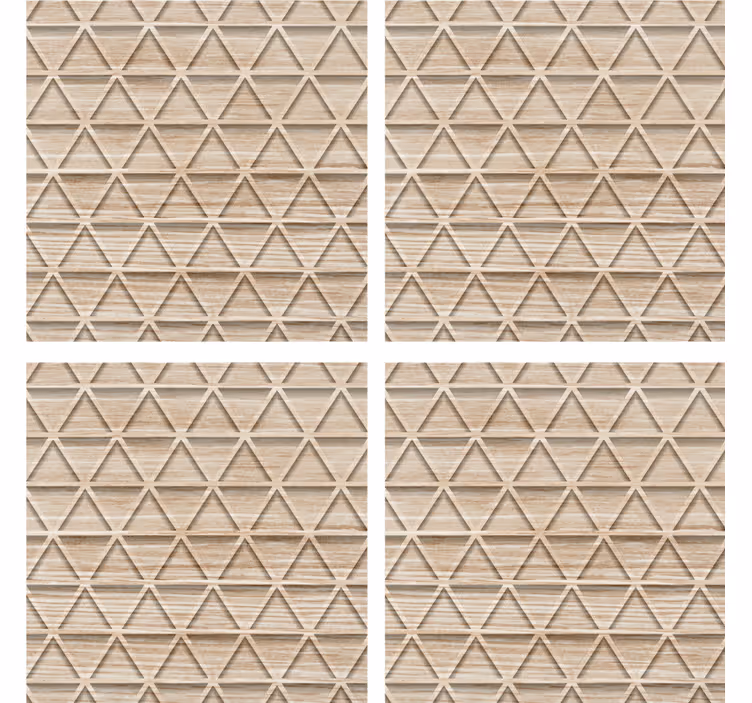 Dřevěný efekt trojúhelník geometrické texturypodtácek - TenStickers