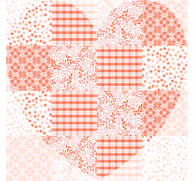 Patchwork červené a bílé srdce vintagepodtácek - TenStickers