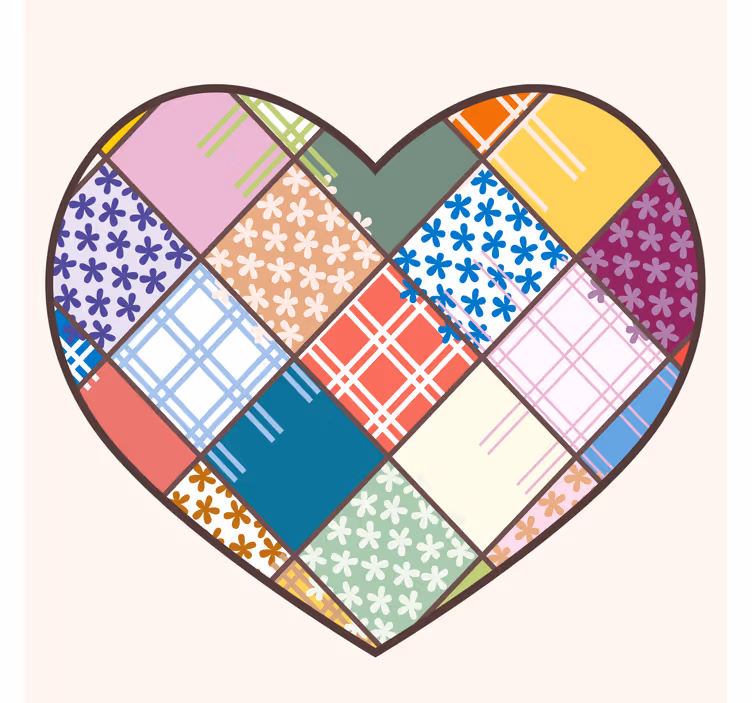 Patchwork barevné srdce vzorpodtácek - TenStickers