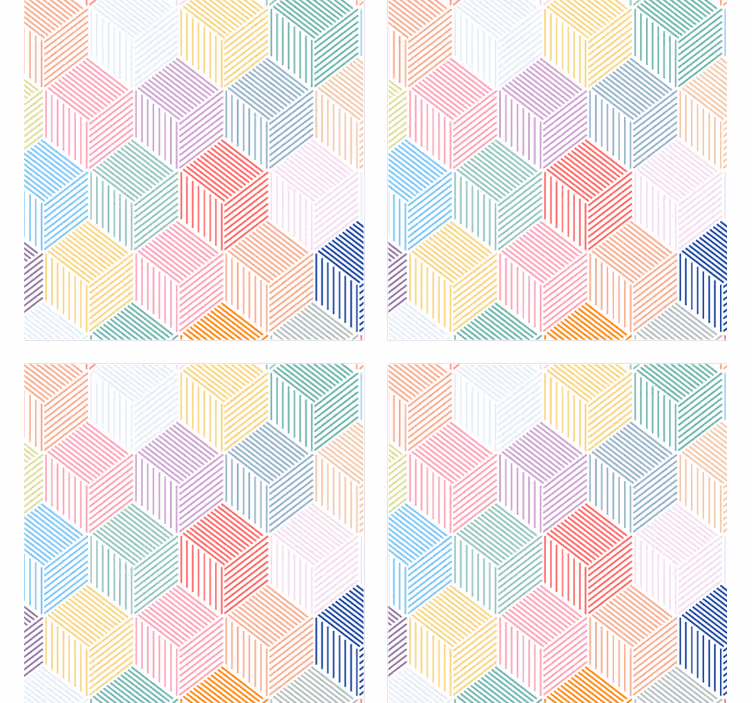 Efekt textury podtácků s geometrickým hexagonem - TenStickers