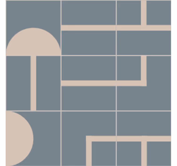 šedavě modrý geometrický vzor dlaždice podtácky - TenStickers