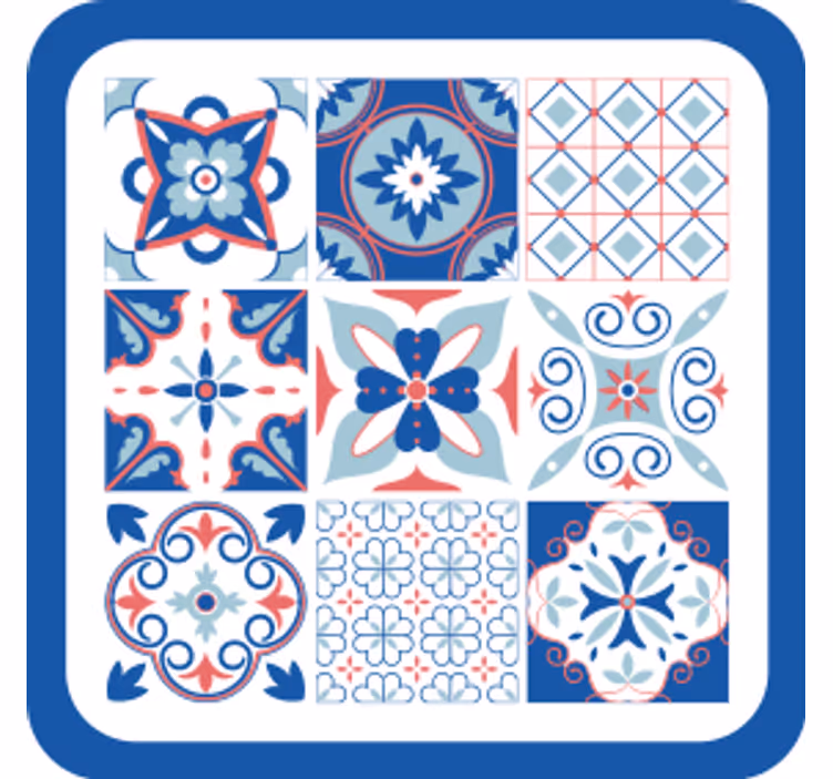 Podtácek s dlaždicemi geometrickými vzory - TenStickers