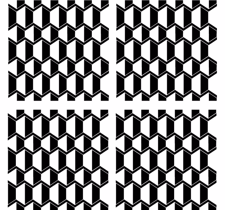 Efekt textury podtácků geometrický černobílý motiv - TenStickers