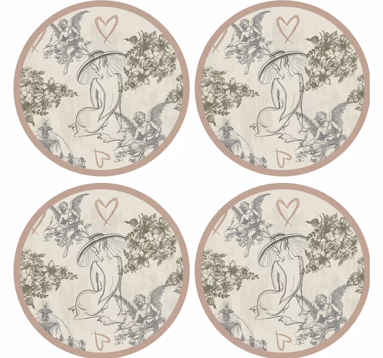 Vinobraní podtácek s elegantními květinovými motivy - TenStickers