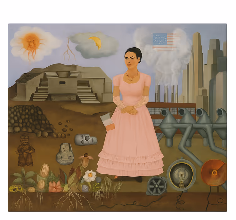 Frida khalo na hranicích Umělecká obraza - TenStickers