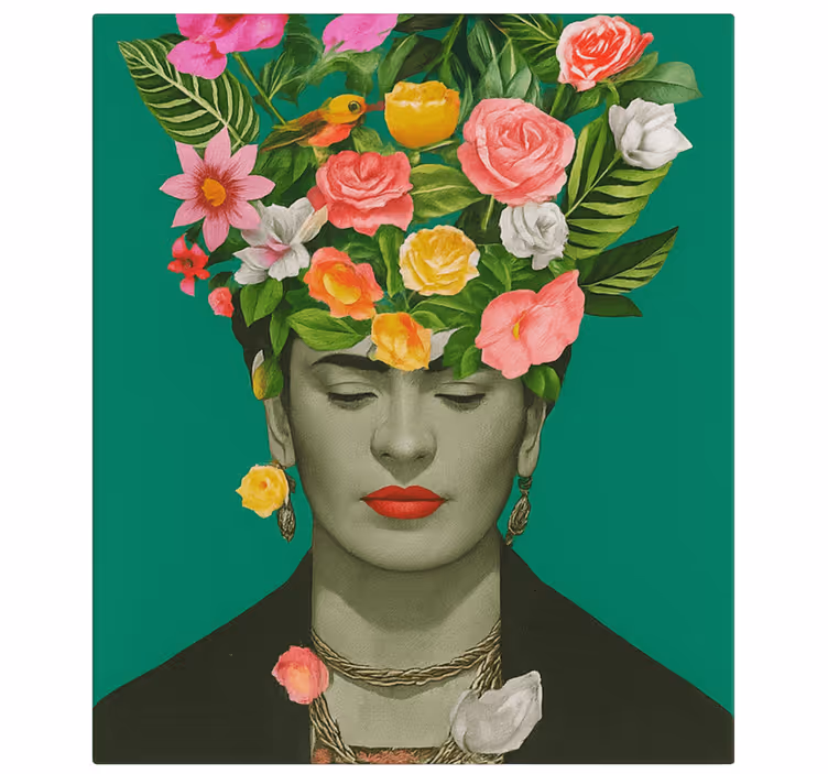 Barevné květiny fridy kahlo Umělecká obraza - TenStickers