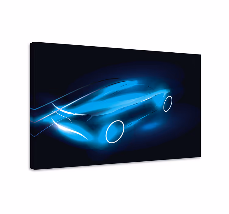Modrý obraz kostra bolidu - TenStickers