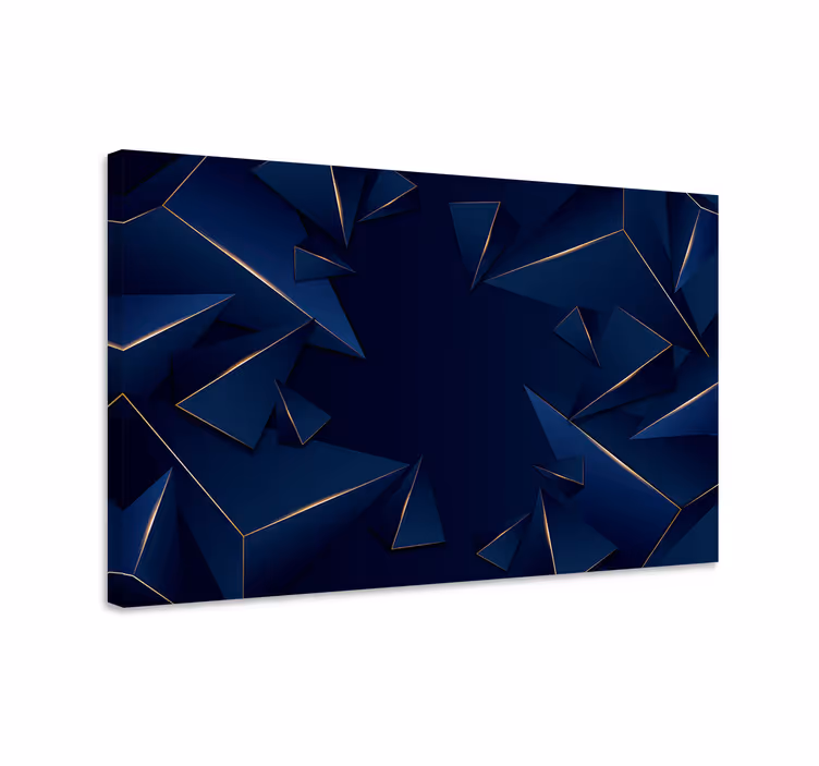 Modrý obraz s geometrickým vzorem v modro-zlaté - TenStickers