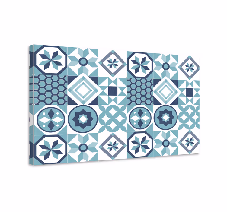 Modrý obraz s tmavě modrými ornamenty - TenStickers