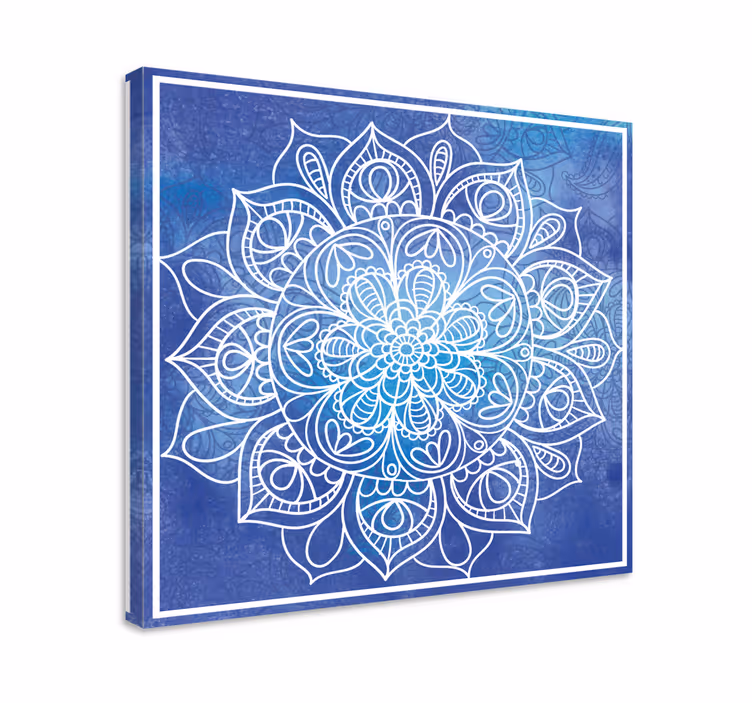 Modrý obraz ručně kreslená mandala - TenStickers