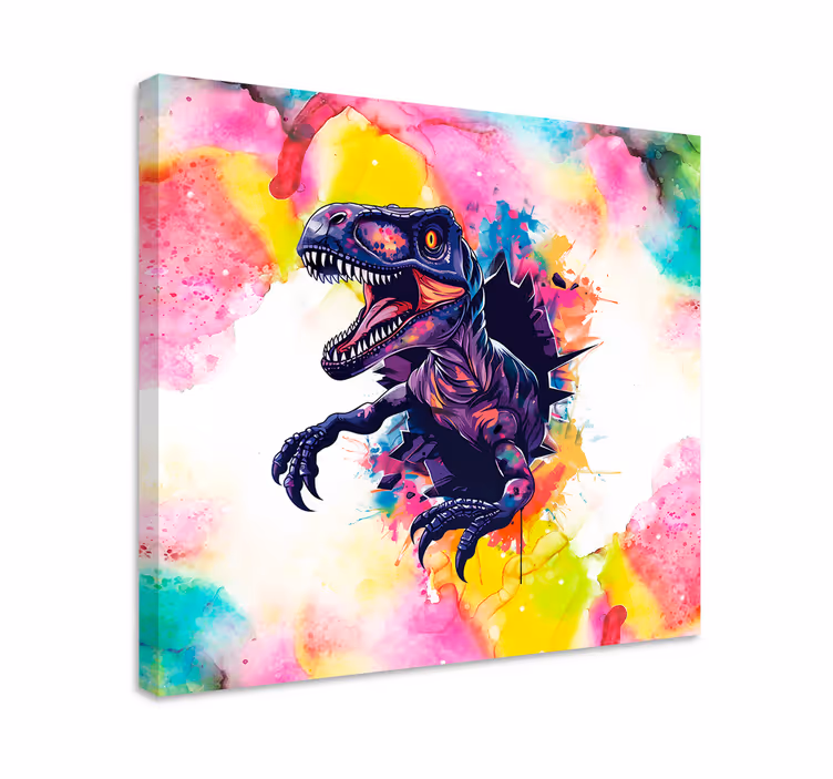 Obraza dinosaurů v sytých barvách velociraptora - TenStickers