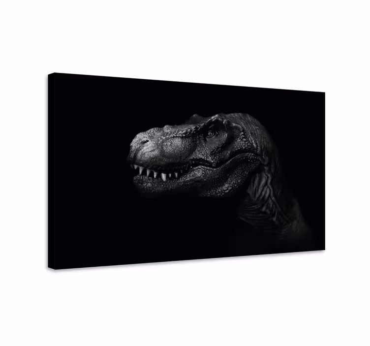 Obraza dinosaurů realistický a elegantní na černém pozadí - TenStickers