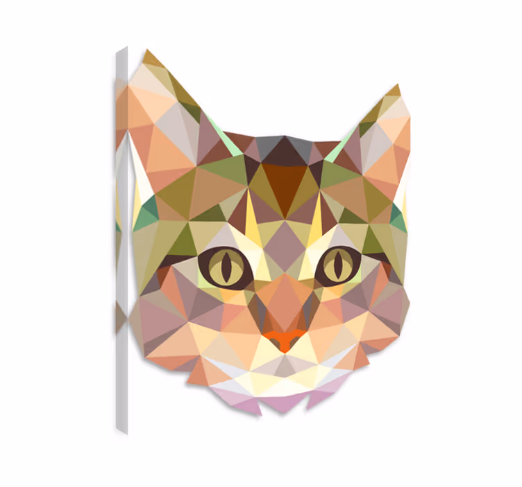 Obraza koček geometrická kočičí tvář dekorativní - TenStickers