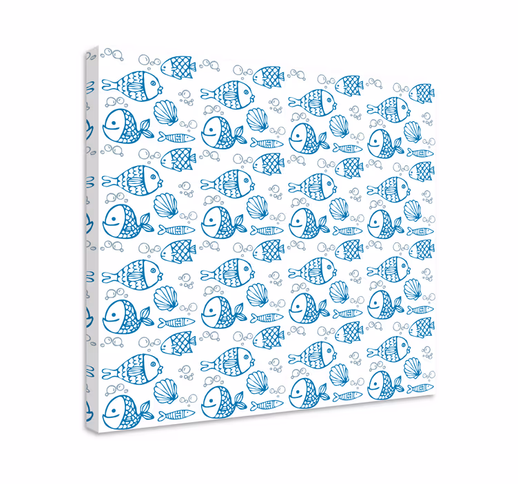 Obraz ryby s modrými rybami na bílém pozadí - TenStickers