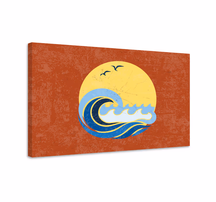 Obrazy na plátně ze slunce, pláže a vlny 70. Let - TenStickers