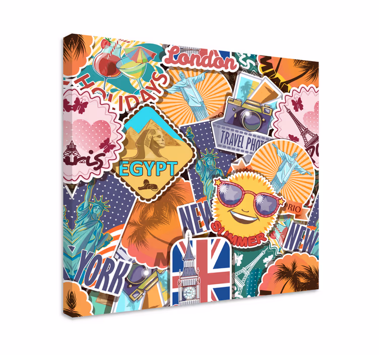 Cestování design canva retro obraz umění - TenStickers