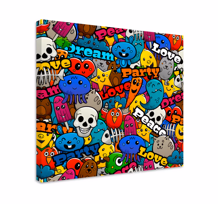 Městské kreslené teenagery na plátně - TenStickers
